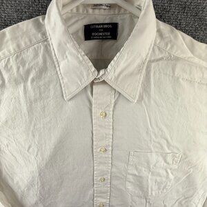 Gitman Bros Point Ttx 16 36 USA White Cotton Oxford Pinpoint Pocket Button Up
